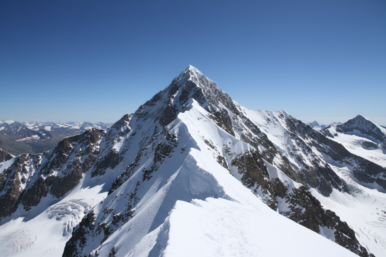 schneegrat auf einem berg 